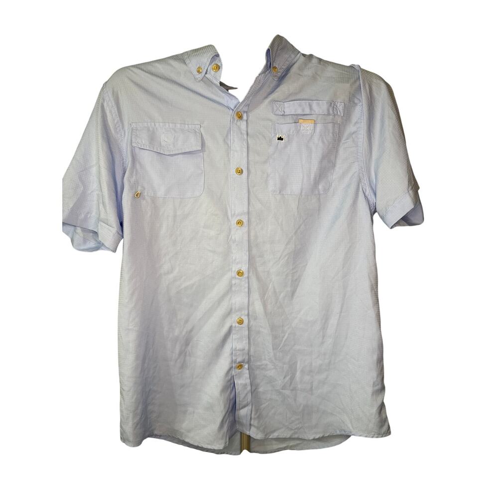 Crown & Ivy Light  Blue Fishing Boys Casual Button Down Shirt XL